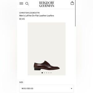 Christian Louboutin Men's Lafitte On Flat Leather Loafers SIZE 46